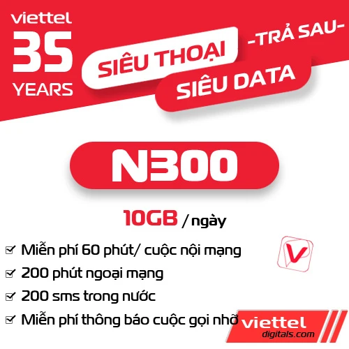 GÓI N300 VIETTEL - 10GB / NGÀY