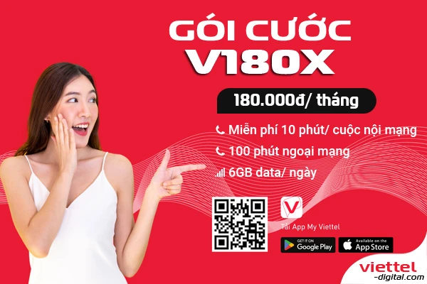 GÓI V180X VIETTEL - 6GB / NGÀY