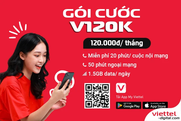 GÓI V120k VIETTEL - 1.5GB / NGÀY